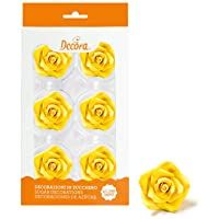 Decora 6 Rosas De Azúcar Grande Amarillo 78 g